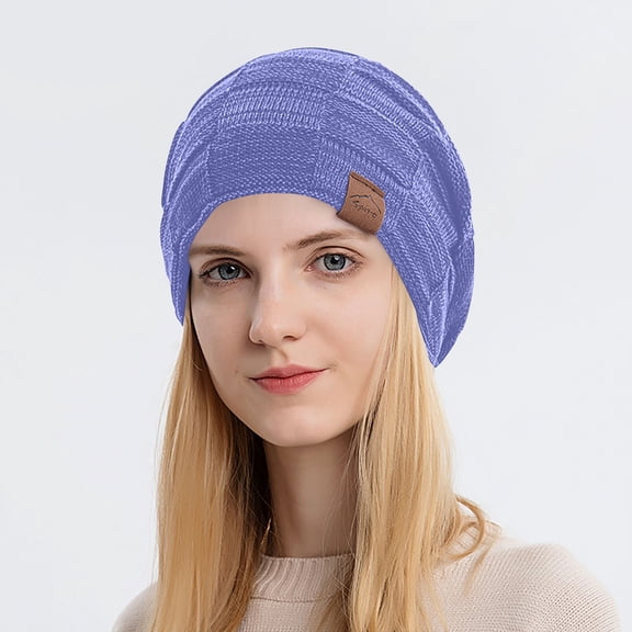 gbyLJF Women's Winter Woolen Hats Soft Warm Knitted Hat Solid Color Snow Cap for Women