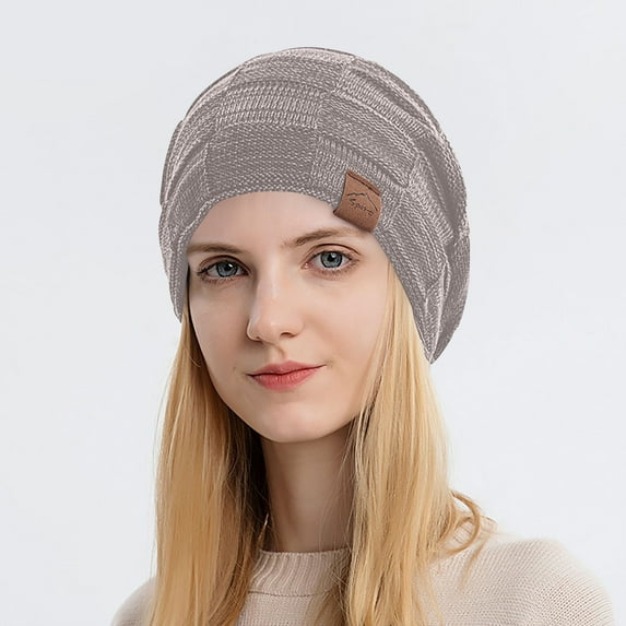 gbyLJF Women's Winter Woolen Hats Soft Warm Knitted Hat Solid Color Snow Cap for Women