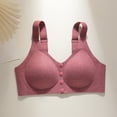 thumbnail image 1 of gbyLJF Women's Wirefree Bras Front Closure Full Coverage Bra Solid Color Daily Bra Comfortable, 1 of 5