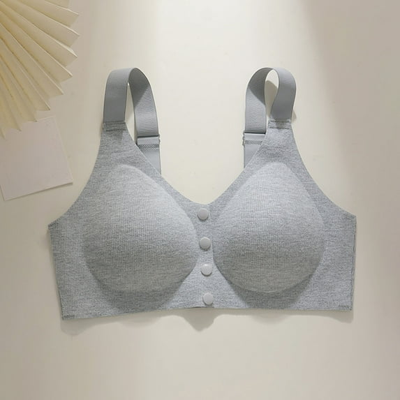 gbyLJF Women's Wirefree Bras Front Closure Full Coverage Bra Solid Color Daily Bra Comfortable