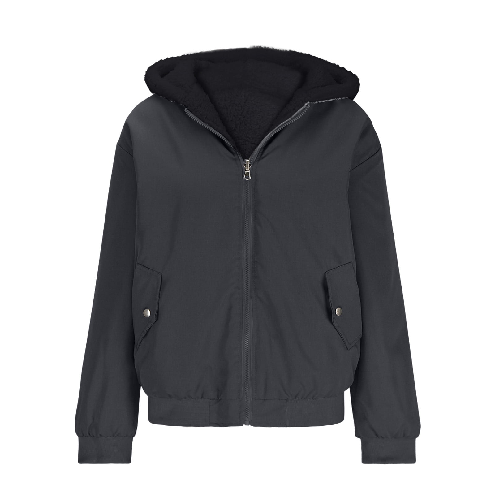 gbyLJF Women's Zip Up Hoodies Coat Casual Winter Warm Sherpa Lined