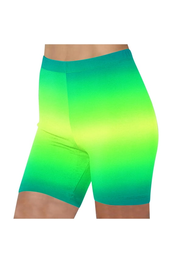 Womens Biker Shorts Trendy Gradient High Waisted Legging Shorts Casual Summer Stretch Athletic Running Yoga Shorts