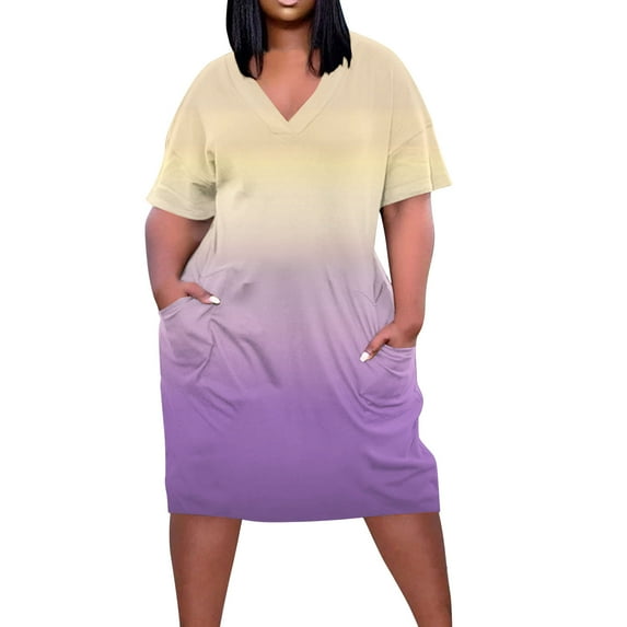 gbyLJF Womens Formal Dress Plus Size Chiffon Dress Vintage Plus Size Dress Summer Dress Woman A01_Multicolor L