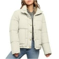 thumbnail image 1 of gbyLJF Womens Lightweight Down Jacket Long Sleeve Zip Up Stand Collar Puffer Coats Casual Solid Color Warm Outwear Jacket with Pockets, 1 of 4