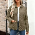 thumbnail image 1 of gbyLJF Womens Lightweight Down Jacket Solid Color Long Sleeve Button Up Puffer Coats Fall/Winter Casual Warm Outwear Jacket with Pockets, 1 of 7
