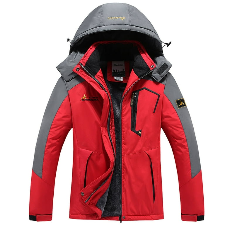 gbyLJF Womens Mountain Waterproof Ski Jacket Windproof Rain Jacket Winter Warm Hooded Coat Outdoor Hiking Hunting Outerwear Walmart