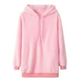 thumbnail image 1 of gbyLJF Womens Oversized Hoodies Half Zip Sherpa Sweatshirts Fuzzy Fleece Pullover Fluffy Outerwear With Pockets Pink XL, 1 of 2