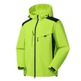thumbnail image 1 of gbyLJF Womens Rain Jacket Waterproof Zip up Lightweight Hooded Windbreaker Anorak Travel Hiking Outdoor Coats Green 4XL, 1 of 3