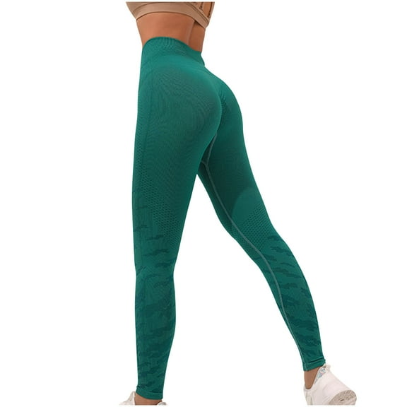 gbyLJF Womens Seamless Leggings Scrunch Butt Lifting Legging Pants High Waist Workout Yoga Pants Soft Compression Leggings Green M