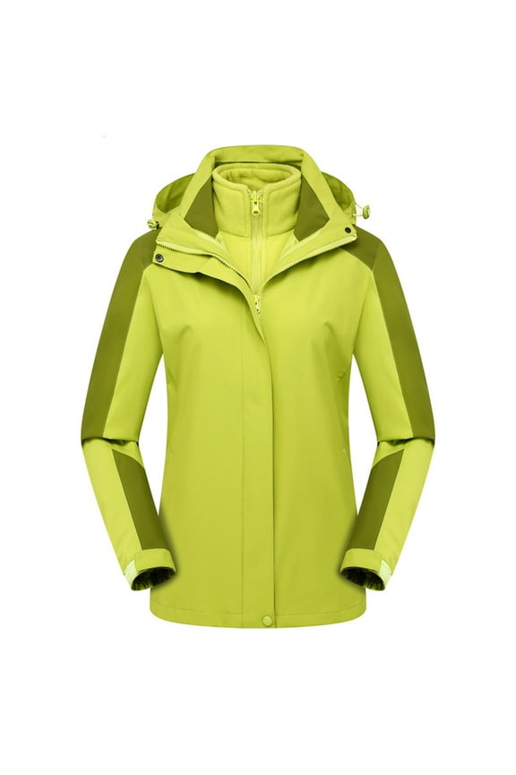 Womens Softshell Snow Coats Plus Size Waterproof Ski Jacket 3 In 1 Jacket Warm Winter Mountain Windbreaker Hooded Outerwear