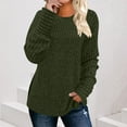 thumbnail image 1 of gbyLJF Womens Sweaters Casual Solid Color Long Sleeve Pullover Tops Fall fashion Crew Neck Basic T-Shirts, 1 of 7