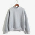 thumbnail image 1 of gbyLJF Womens Sweatshirts Solid Drop Shoulder Pullover O-Neck Solid Sweatshirt Soft Lightweight Long Sleeve Shirts Gray XXL, 1 of 3