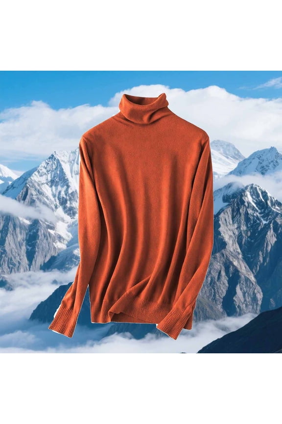 Womens Turtleneck Long Sleeve Shirts Solid Color Base Layer T-shirts Slim Fit Knitted Pullover Sweaters Casual Soft Tops Blouse