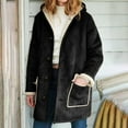 thumbnail image 1 of gbyLJF Womens Winter Coats Vintage Warm Sherpa Fleece Lined Jackets Plus Size Parka Faux Suede Pea Coat Outerwear/with Hooded, 1 of 6