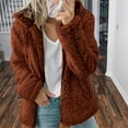 thumbnail image 1 of gbyLJF Womens Winter Fleece Jackets Plus Size Long Sleeve Fuzzy Shaggy Coats Full Zip Up Solid Long Sleeve Casual Jacket Outerwear, 1 of 6
