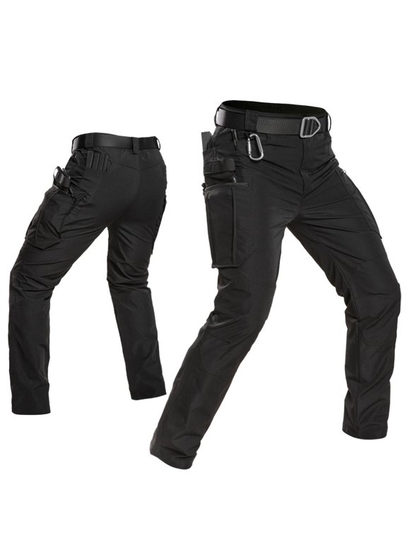 Work Pants for Men Elastic Straight Leg Cargo Electrician Pants Outdoor Waterproof Trousers with MultiPockets