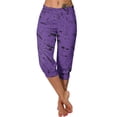 thumbnail image 1 of gbyLJF Workout Capri Pants for Women Summer 2024 Fashion Printed Cropped Jogger Pant Mid Rise Slim Fit Gym Pants A01_Purple XXL, 1 of 6