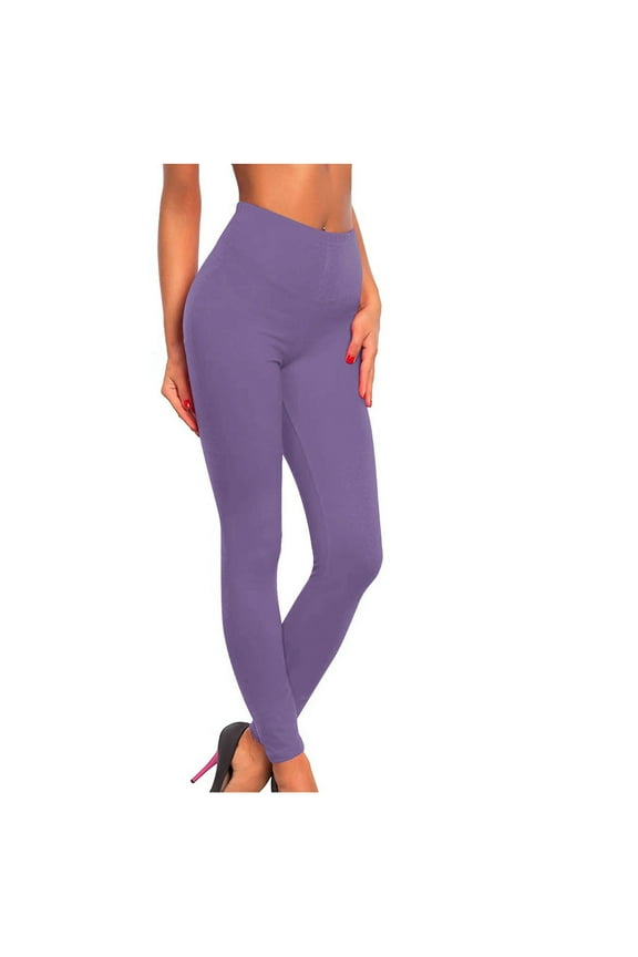 Workout Leggings for Women Elastic High Waist Gym Athletic Yoga Pants Skinny Leg Pull On Slim Stretch Joggers A03_Purple S
