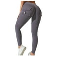 thumbnail image 1 of gbyLJF Workout Yoga Pants for Women High Waisted Stretch Yoga Pants Fashion V Back Scrunch Butt Leggings Athletic Joggers Dark Gray M, 1 of 3