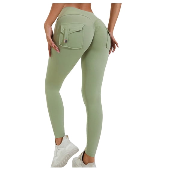 gbyLJF Workout Yoga Pants for Women High Waisted Stretch Yoga Pants Fashion V Back Scrunch Butt Leggings Athletic Joggers Mint Green M