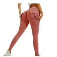 thumbnail image 1 of gbyLJF Workout Yoga Pants for Women High Waisted Stretch Yoga Pants Fashion V Back Scrunch Butt Leggings Athletic Joggers Orange M, 1 of 3