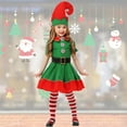 thumbnail image 1 of gcong Baby Girls Boys My 1st Christmas Outfits, Newborn Infant Xmas Santa Clothes Bodysuits Long Sleeve Striped Pants Sets Romper Outfit Green, 1 of 9