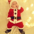 thumbnail image 1 of gcong Baby Girls Boys My 1st Christmas Outfits, Newborn Infant Xmas Santa Clothes Bodysuits Long Sleeve Striped Pants Sets Romper Outfit Red, 1 of 6