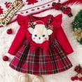 thumbnail image 1 of gcong Baby Girls Boys My 1st Christmas Outfits, Newborn Infant Xmas Santa Clothes Bodysuits Long Sleeve Striped Pants Sets Romper Outfit Red, 1 of 8
