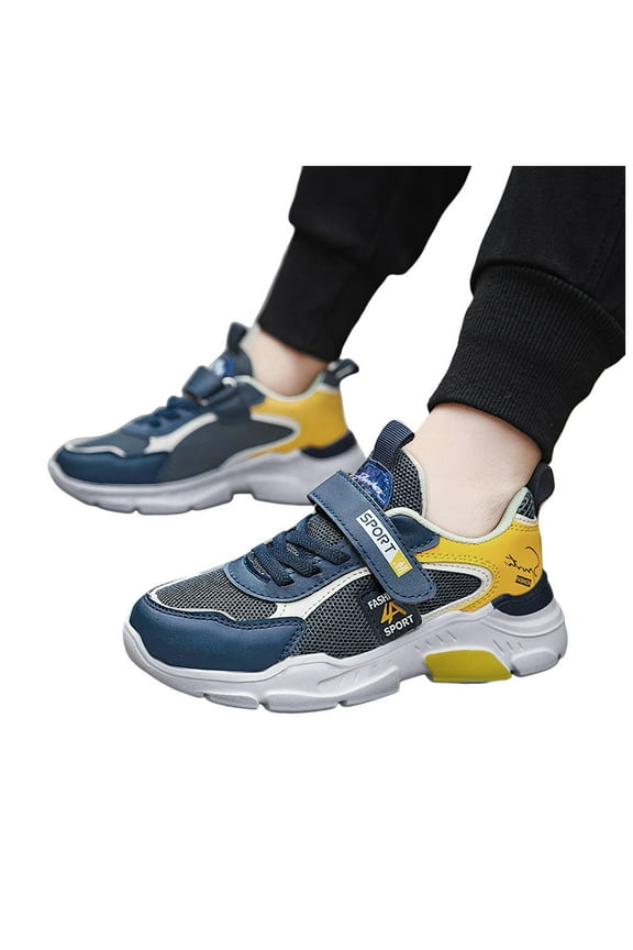 Boys Girls Tennis Shoes, Kids Lightweight Sneakers Breathable Lace-up Sports Running School Athletic Shoes for Toddler/Little Kid/Big Kid