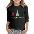 thumbnail image 1 of gcong Christmas Shirt for Girl 3/4 Sleeve Crew Neck Xmas Shirt Funny Christmas Tree T-Shirt Santa Christmas Jumper Holiday Long Sleeve Tops Age for 3-12, 1 of 5
