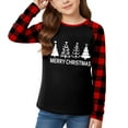 thumbnail image 1 of gcong Christmas Shirts for Girls Xmas Tree Print Raglan Long Sleeve Loose Shirts Crew Neck Tops Baggy Snowflake Blouse Size 3-12 Years, 1 of 5