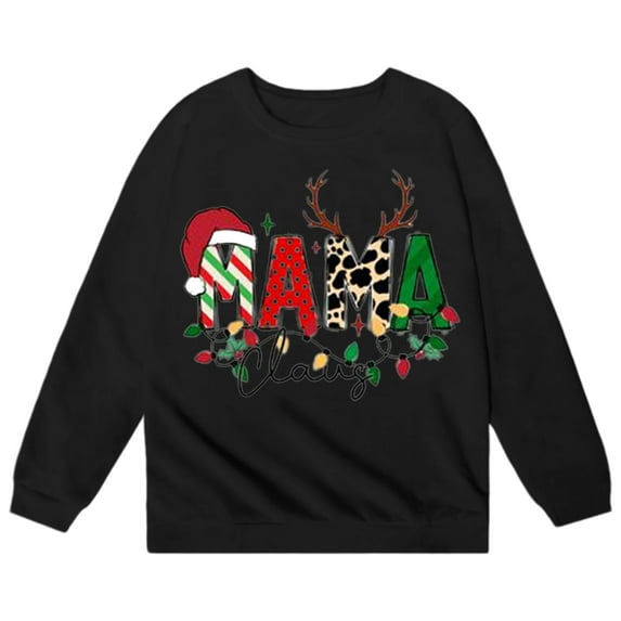gcong Christmas Sweatshirt for Kids Girls Long Sleeve Crewneck Pullover Santa Claus Reindeer Print Sweat Shirt Toddler Winter Shirt Fall Tops