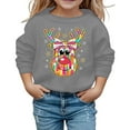 thumbnail image 1 of gcong Christmas Sweatshirt for Kids Girls Long Sleeve Crewneck Pullover Santa Claus Reindeer Print Sweat Shirt Toddler Winter Shirt Fall Tops, 1 of 5