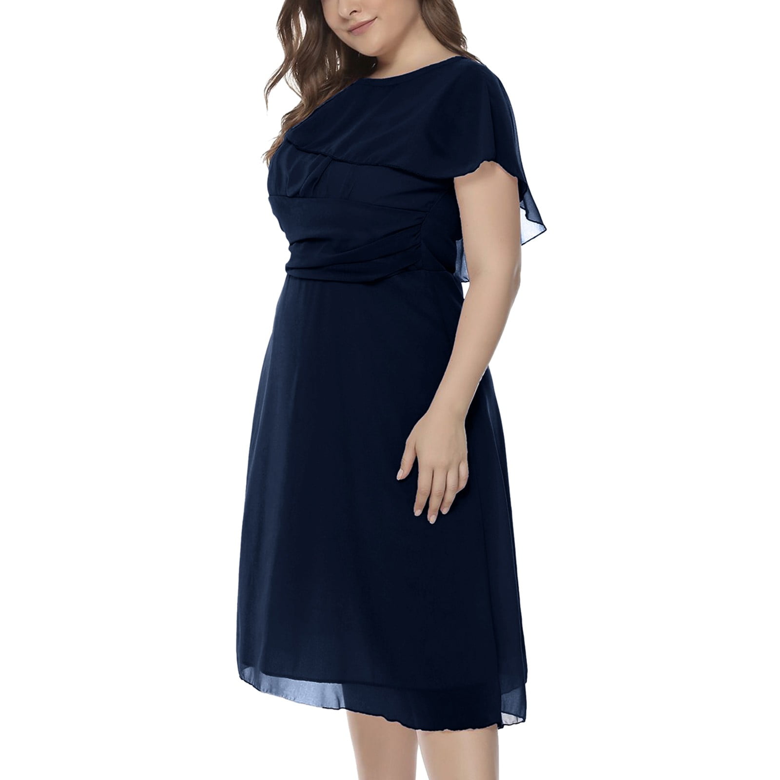 gcong Cocktail Dresses for Wedding Guest for Woman Backless Crew Neck ...