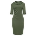 thumbnail image 1 of gcong Dresses for Women Retro Bodycon Knee-Length Formal Office Dresses Work Pencil Dress Wedding Guest Dresses for Women Green, 1 of 2