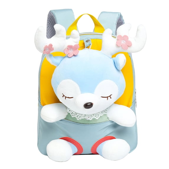 gcong Cute Cartoon Deer Design Backpack Lightweight Toddler Rucksack Stylish Shoulder Bag For Daycare Versatile Toy And Book Light Blue