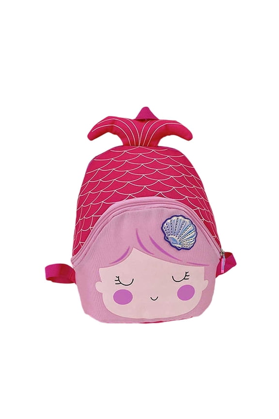 Cute Cartoon Embroidered Nylon Backpack Stylish Functional Daycare Bag For Young Learners Red