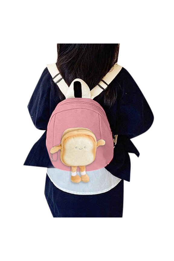 Cute Cartoon Monkey Plushie Backpack Lightweight Bookbag For School Daily Use And Outdoor Travel Pink