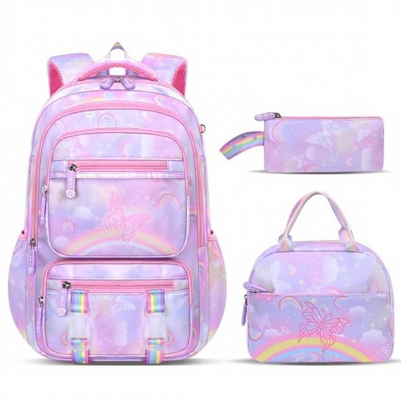 gcong Dinosaur Themed School Backpack Set For Educational Adventure Gear Purple