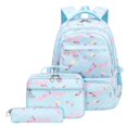 thumbnail image 1 of gcong Ergonomic Large Capacity Elementary School Backpack With Lunch Bag And Pencil Set For Grades 3 Through 6 Blue, 1 of 9
