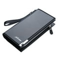thumbnail image 1 of gcong Fashion Men's Slim Long Leather Wallet with Zipper Closure and Multiple Card Slots Secure RFID Clutch Purse for Daily, 1 of 6