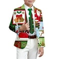 thumbnail image 1 of gcong Formal Christmas Suit Jacket for Boys One Button Slim Fit Blazer Xmas Holiday Print Sport Coat for Wedding Party Prom Multicolour, 1 of 4
