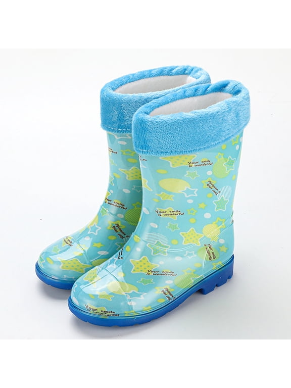 Girls Winter Snow Boots Lined Rain Booties Comfortable Outdoor Play Shoes For Toddler Kids
