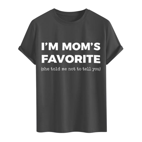 gcong Im Moms Favorite T Shirt Funny Moms Favorite Son Daughter I'm Mom's Favorite T-Shirt Unisex