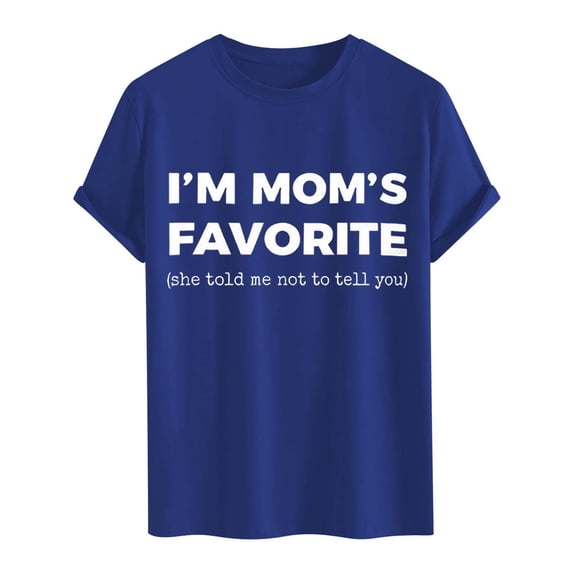 gcong Im Moms Favorite T Shirt Funny Moms Favorite Son Daughter I'm Mom's Favorite T-Shirt Unisex