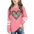 thumbnail image 1 of gcong Kid Girl Valentine's Day Shirt: Heart Graphic Print Long Sleeve T-Shirts Valentine Pullover Tops 2-9 Years, 1 of 4