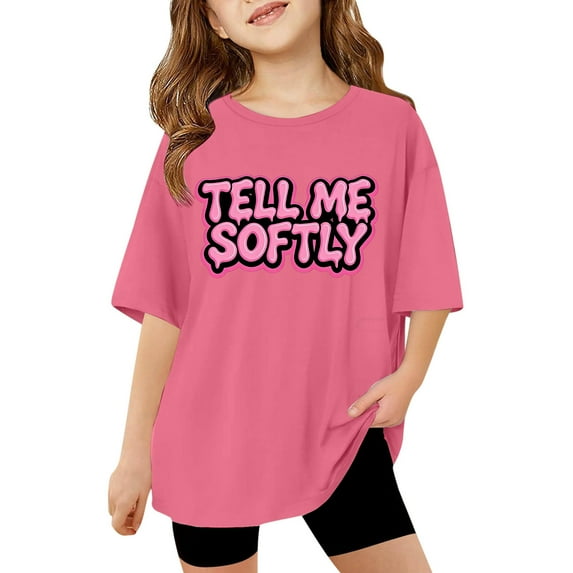 gcong Kid T Shirts Girls Short Sleeve T Shirt Top Crew Neck, Girls' Tees Trendy Clothes for Girls 10-12