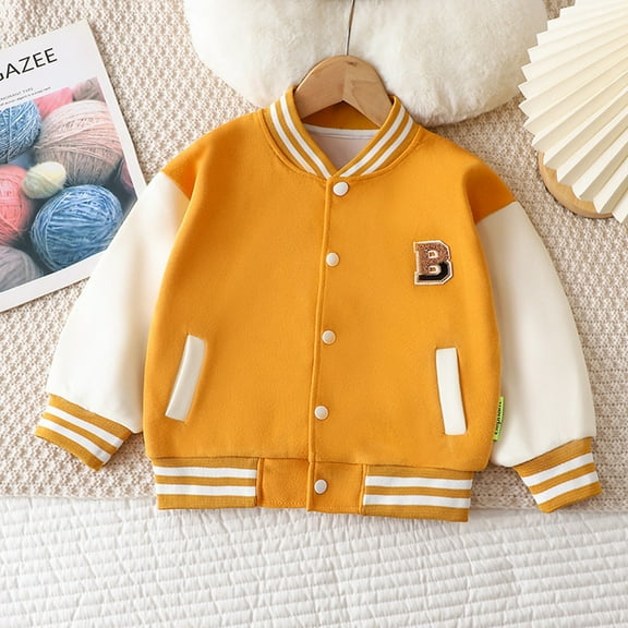gcong Kids Baseball Jackets Girls Boys Varsity Jackets Casual Lightweight Sports Bomber Jacket School Jackets with Pocket