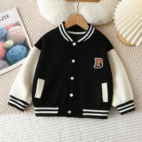gcong Kids Baseball Jackets Girls Boys Varsity Jackets Casual Lightweight Sports Bomber Jacket School Jackets with Pocket