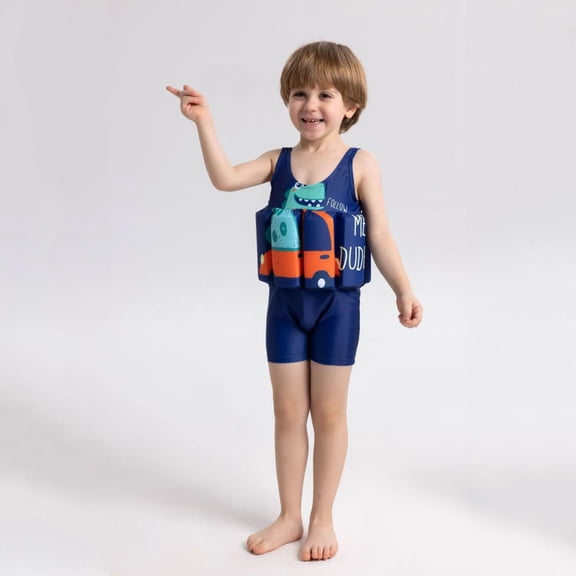 gcong Kids Float Swimsuit Buoyancy Sticks for Baby Boys Girls 1 Piece Floating Swim Vest Training Aid Swimwear